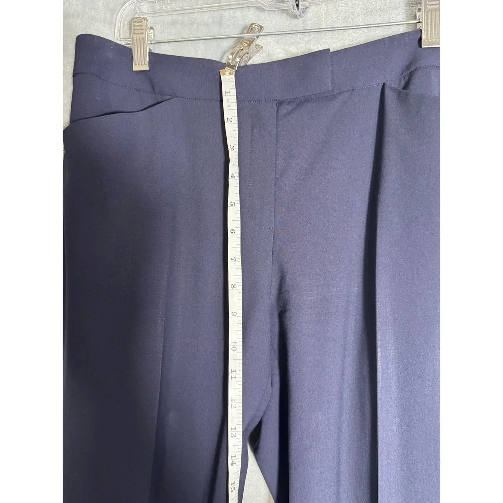 Lafayette 148 New York Irving Navy Virgin Wool Slim Straight Leg Pants Size 6 - Picture 3 of 10